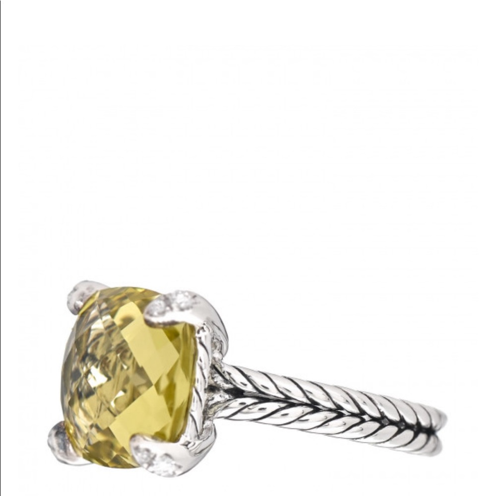 David Yurman Chatelaine® Ring with Lemon Citrine and Pavé Diamonds - Picture 8 of 14